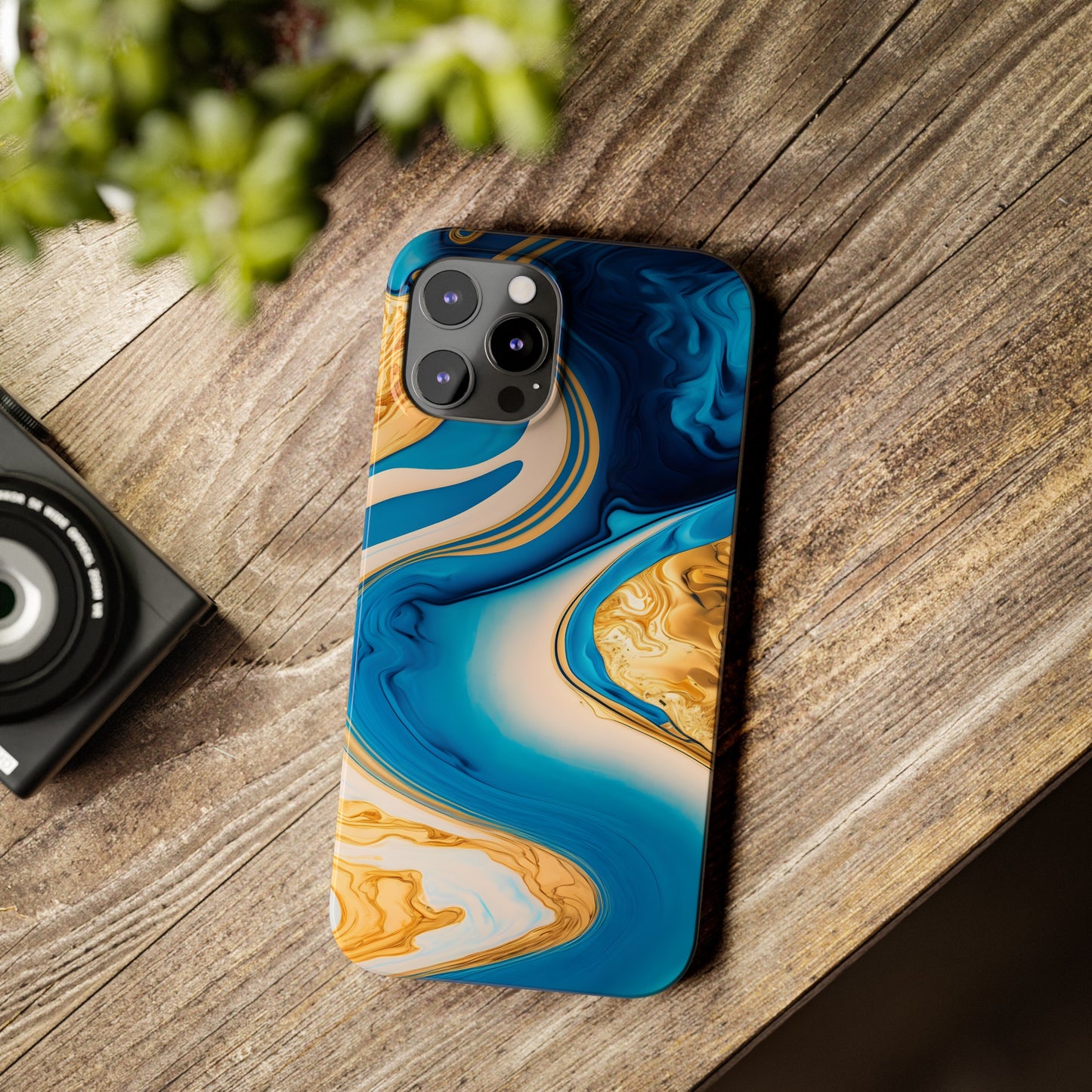 Vibrant Abstract Art Slim Phone Case – Colorful Swirl Design