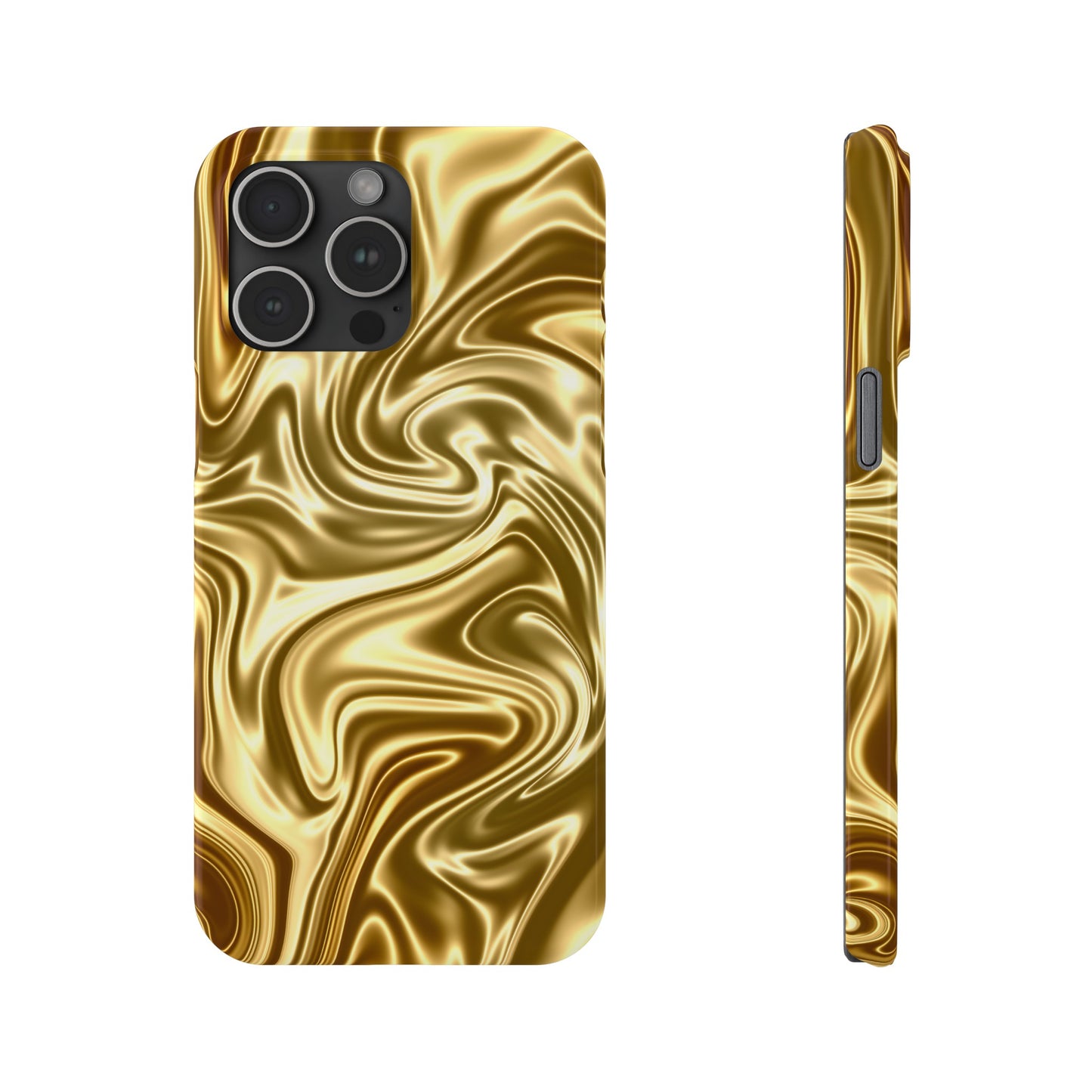 Golden Swirl Elegance Slim Phone Case