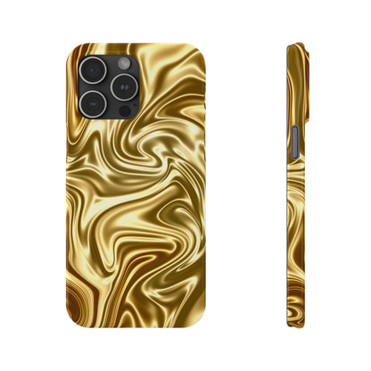 Golden Swirl Elegance Slim Phone Case