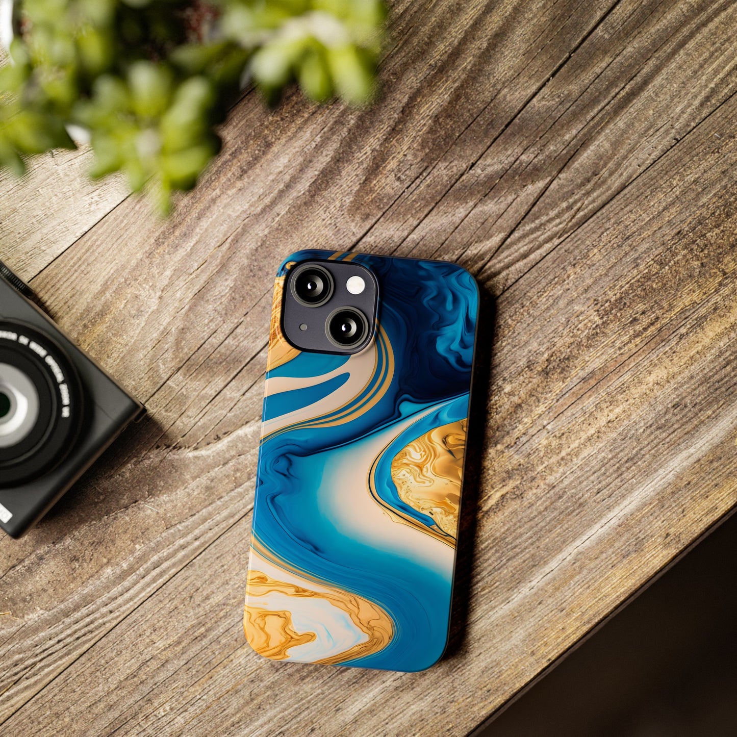 Vibrant Abstract Art Slim Phone Case – Colorful Swirl Design