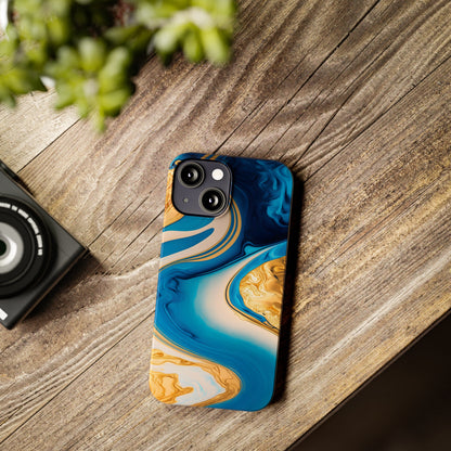 Vibrant Abstract Art Slim Phone Case – Colorful Swirl Design