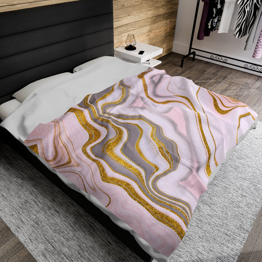 Luxurious Marble Swirl Velveteen Plush Blanket – Cozy Elegance in Every Thread