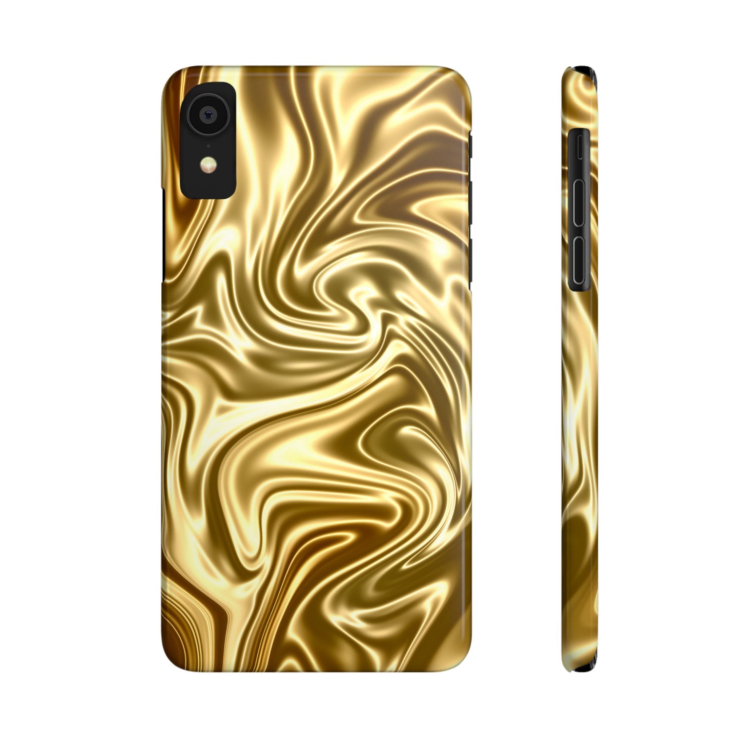 Golden Swirl Elegance Slim Phone Case